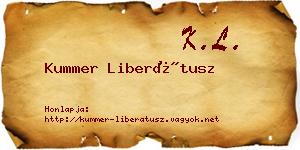 Kummer Liberátusz névjegykártya